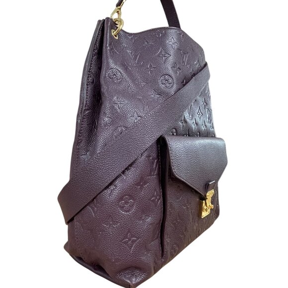 LOUIS VUITTON Metis Hobo Empreinte Leather Tote Shoulder Aubergine Purple LV Bag - Picture 6 of 16